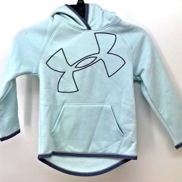 Under Armour Other - Under Armour Girl's ColdGear Big Logo Blue Hoodie